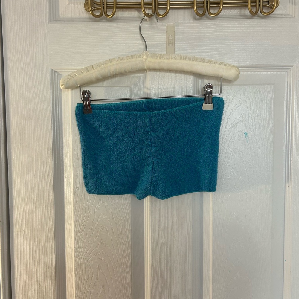 Teal Cozy Knit Shorts